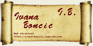 Ivana Bončić vizit kartica
